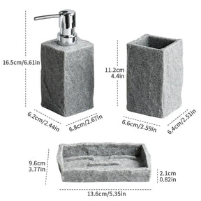 Acessórios Para Banheiro Cimento Queimado 4 Peças - ForhouseS