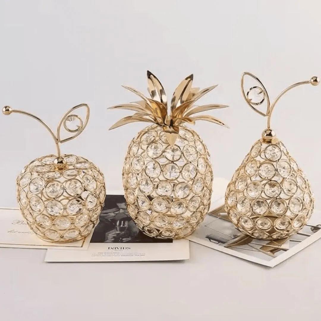 Adorno Decorativo de Frutas Cristal Moderno - Decoração Para Sala - ForhouseS