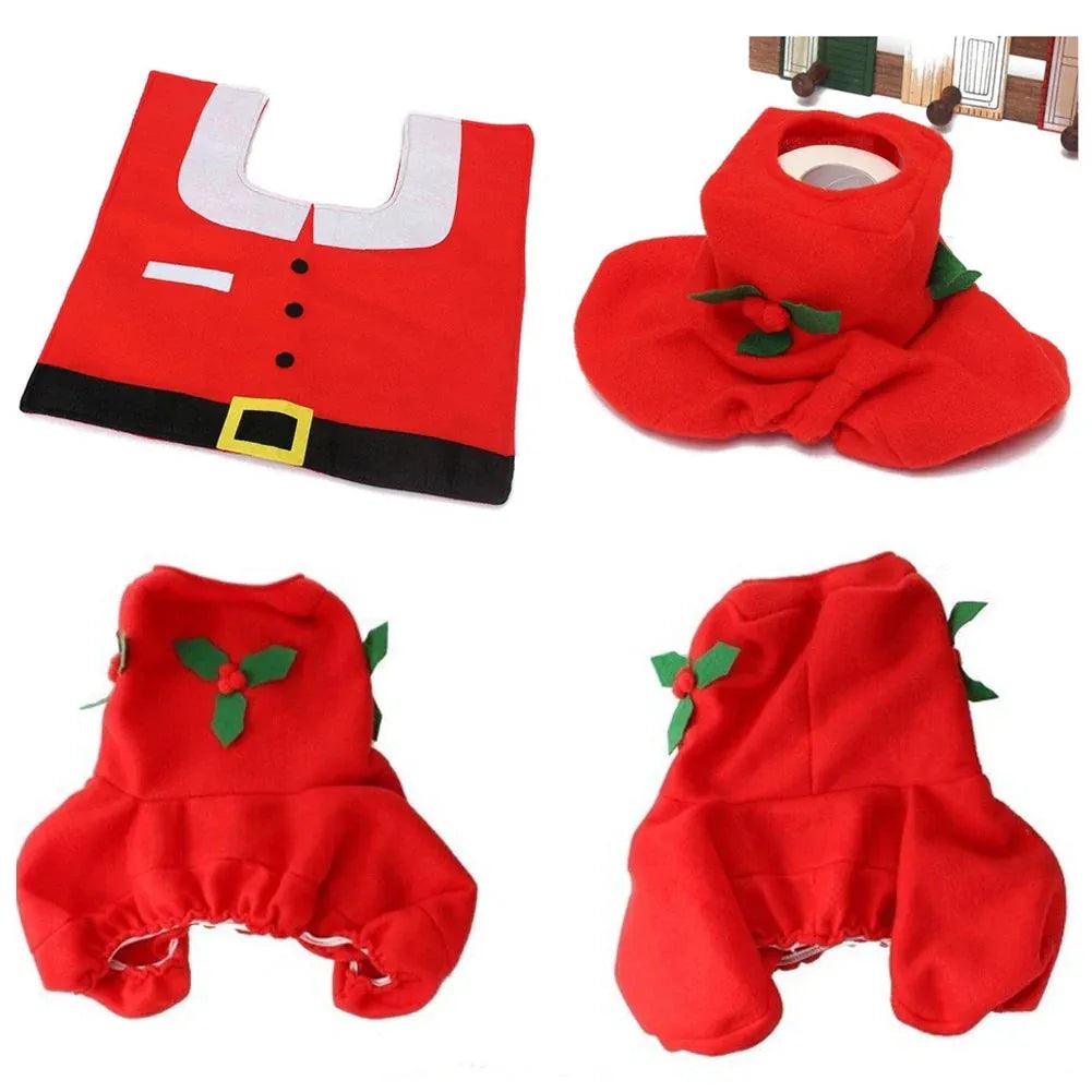 Decoração De Natal Kit De Tapetes Para Banheiro - ForhouseS