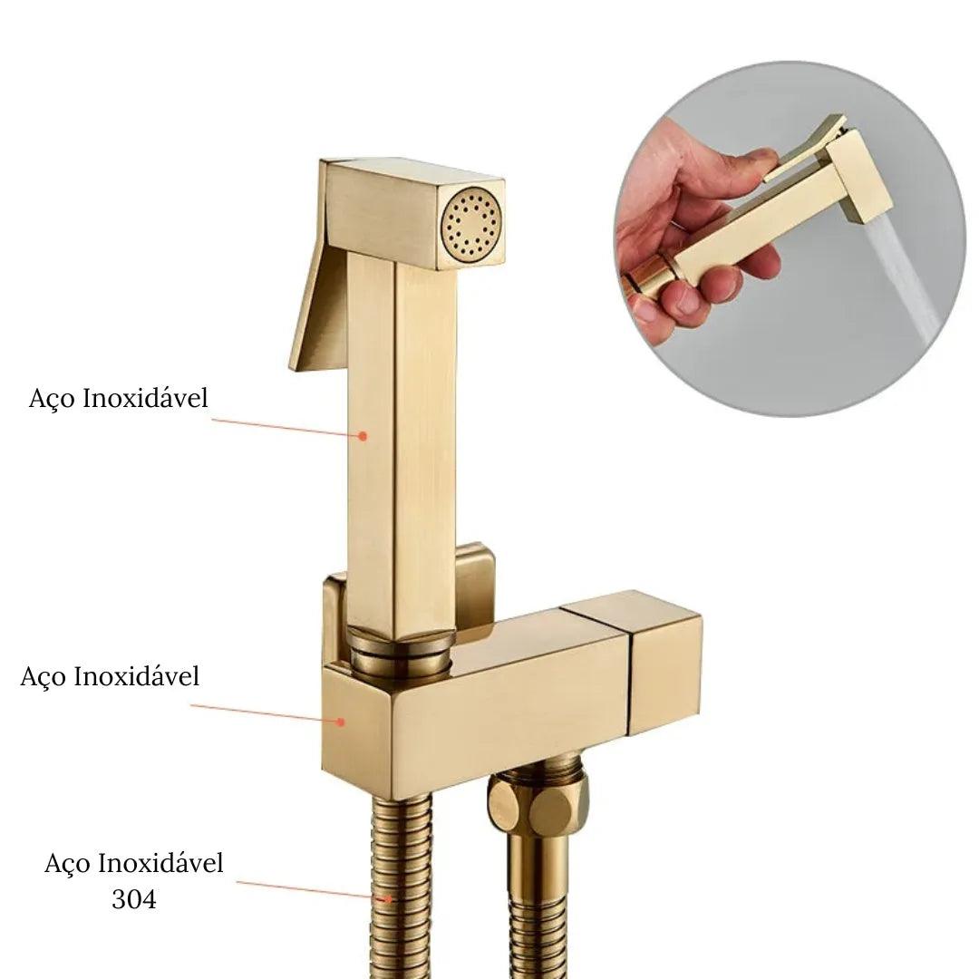 Ducha Higiênica Dourada Para Banheiro - ForhouseS