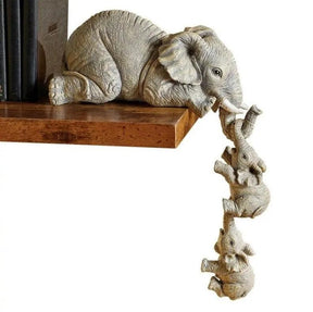 Estatueta Decorativa Elefante Família 3 peças - ForhouseS