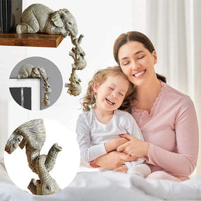 Estatueta Decorativa Elefante Família 3 peças - ForhouseS