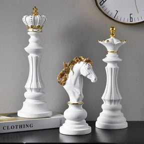 Estatueta Decorativa Para Mesa Peças de Xadrez em Resina - ForhouseS