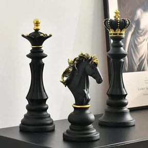 Estatueta Decorativa Para Mesa Peças de Xadrez em Resina - ForhouseS