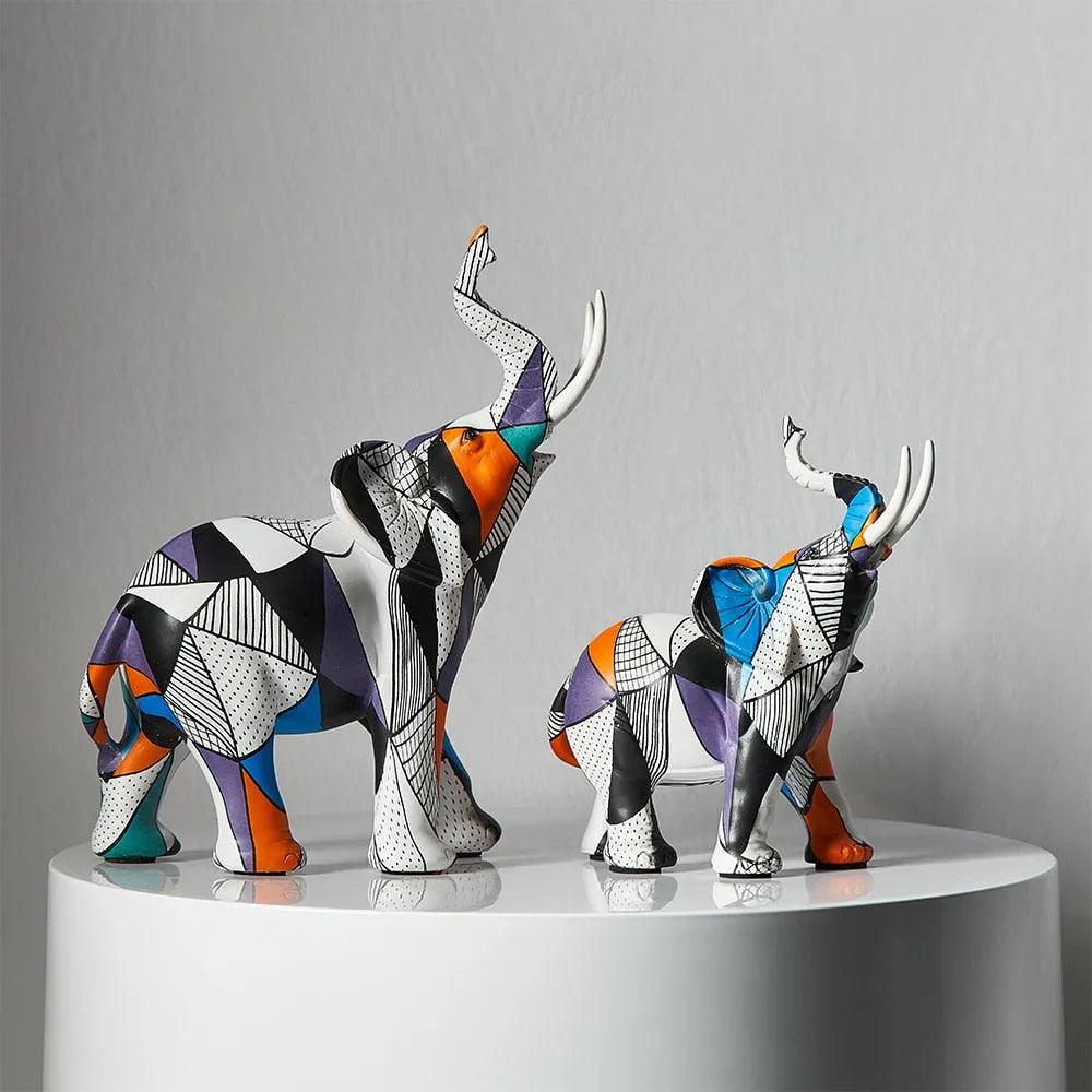 Estatuetas Decorativas Elefantes Abstratos - ForhouseS