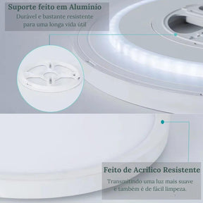 Luminária de Teto Plafon LED Redondo Inteligente Alexa Google Home - ForhouseS