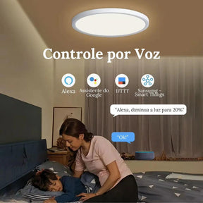 Luminária de Teto Plafon LED Redondo Inteligente Alexa Google Home - ForhouseS