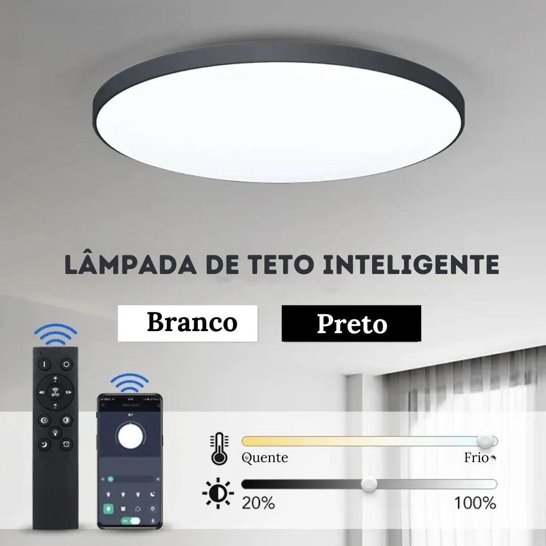 Luminária de Teto Plafon Led Sobrepor Redondo Moderno Com Controle - ForhouseS