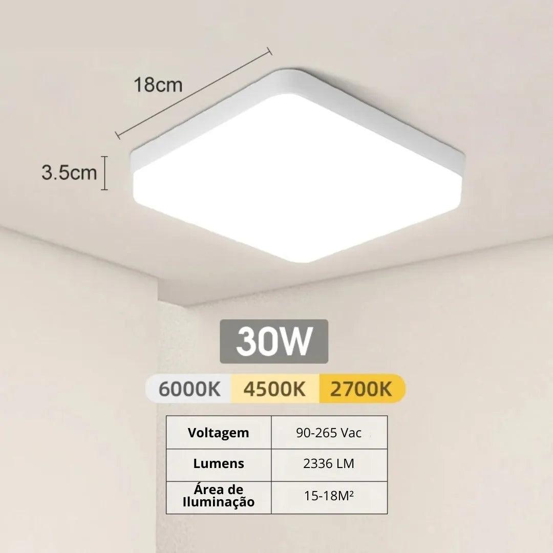 Luminária De Teto Plafon Quadrado LED Bivolt - ForhouseS