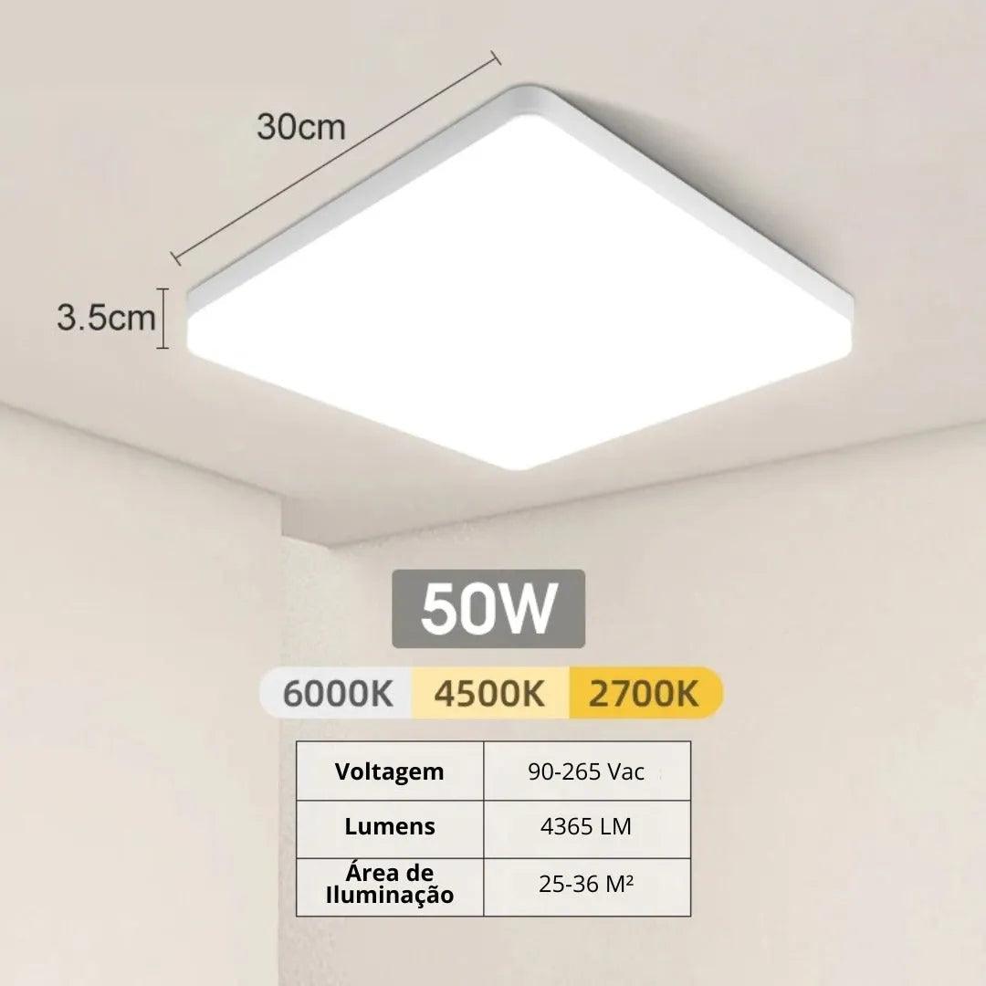 Luminária De Teto Plafon Quadrado LED Bivolt - ForhouseS