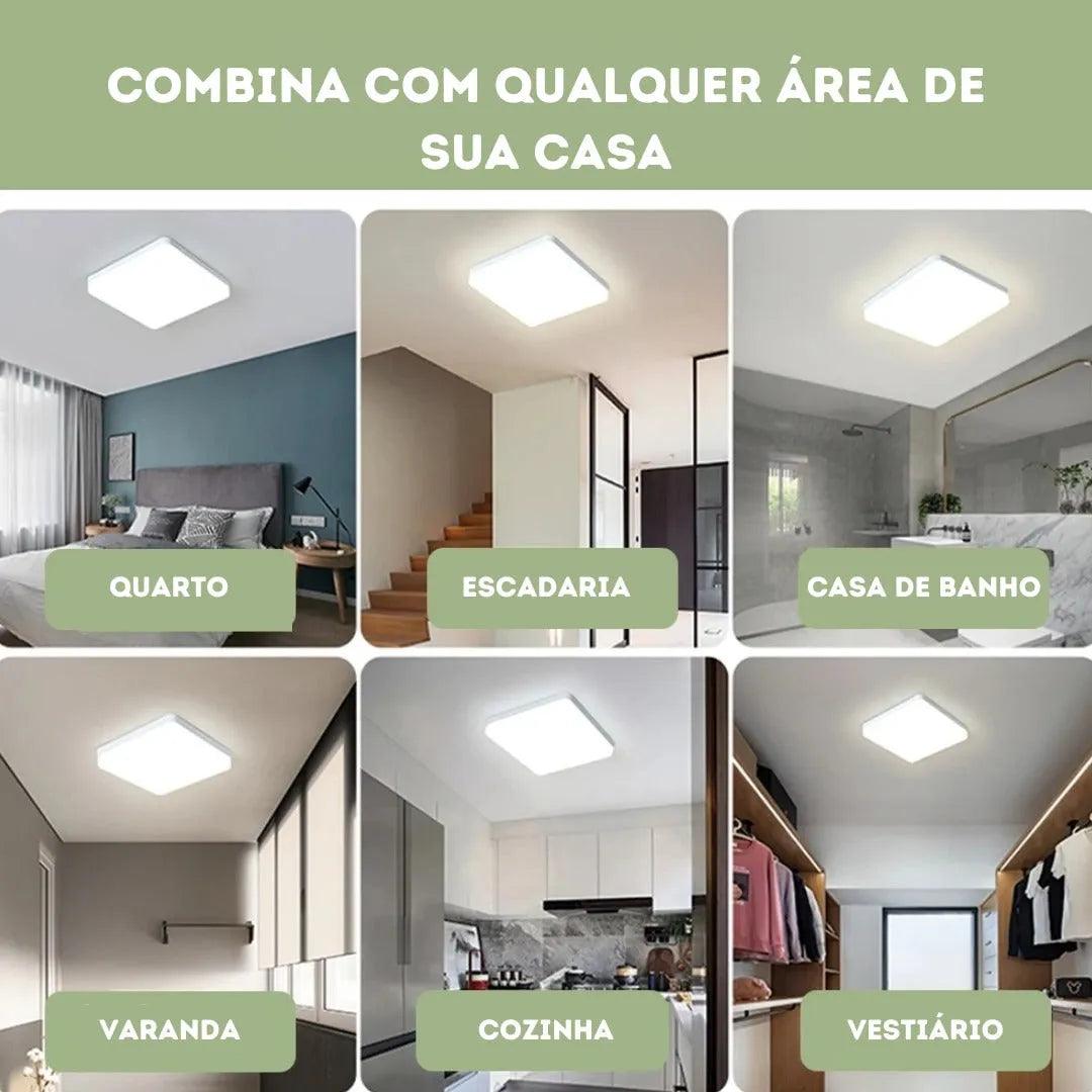 Luminária De Teto Plafon Quadrado LED Bivolt - ForhouseS