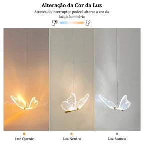 Luminária Pendente Borboleta Crystal Light - ForhouseS