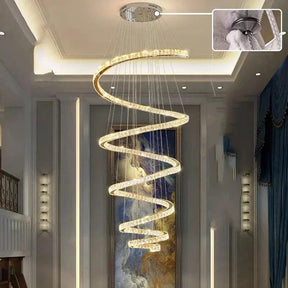 Lustre Circular Cristal Moderno Pendente Para Sala De Jantar - ForhouseS