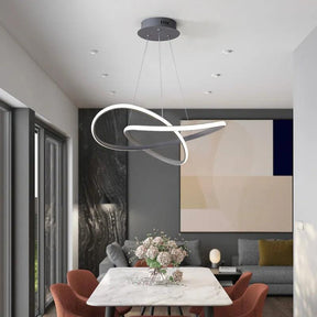 Lustre Circular Pendente Moderno Duplo em LED - ForhouseS