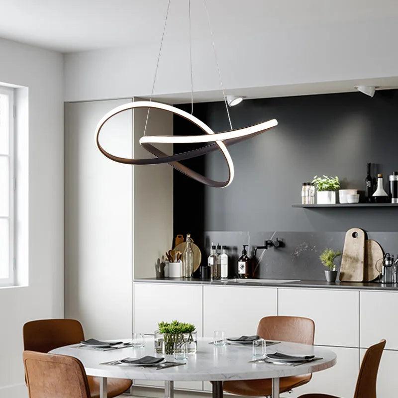 Lustre Circular Pendente Moderno Duplo em LED - ForhouseS