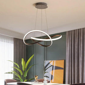 Lustre Circular Pendente Moderno Duplo em LED - ForhouseS