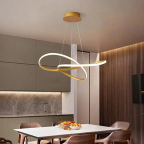 Lustre Circular Pendente Moderno Duplo em LED - ForhouseS