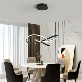 Lustre Circular Pendente Moderno Duplo em LED - ForhouseS