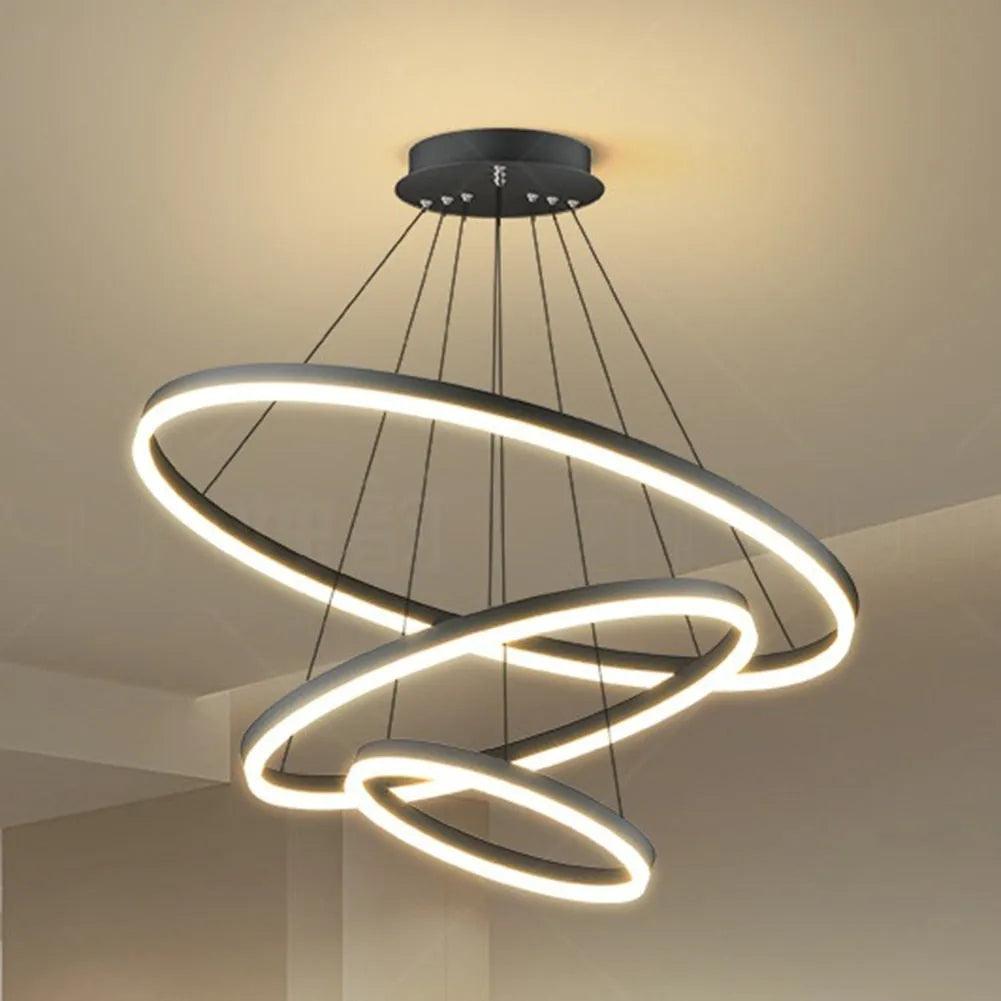 Lustre Pendente Circular Triplo em LED - ForhouseS