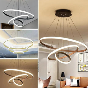 Lustre Pendente Circular Triplo em LED - ForhouseS