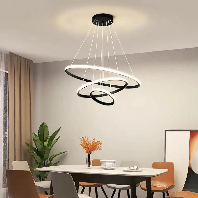 Lustre Pendente Circular Triplo em LED - ForhouseS