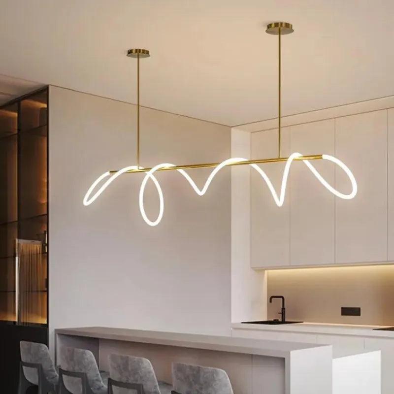 Lustre Pendente Led Moderno Para Sala - ForhouseS