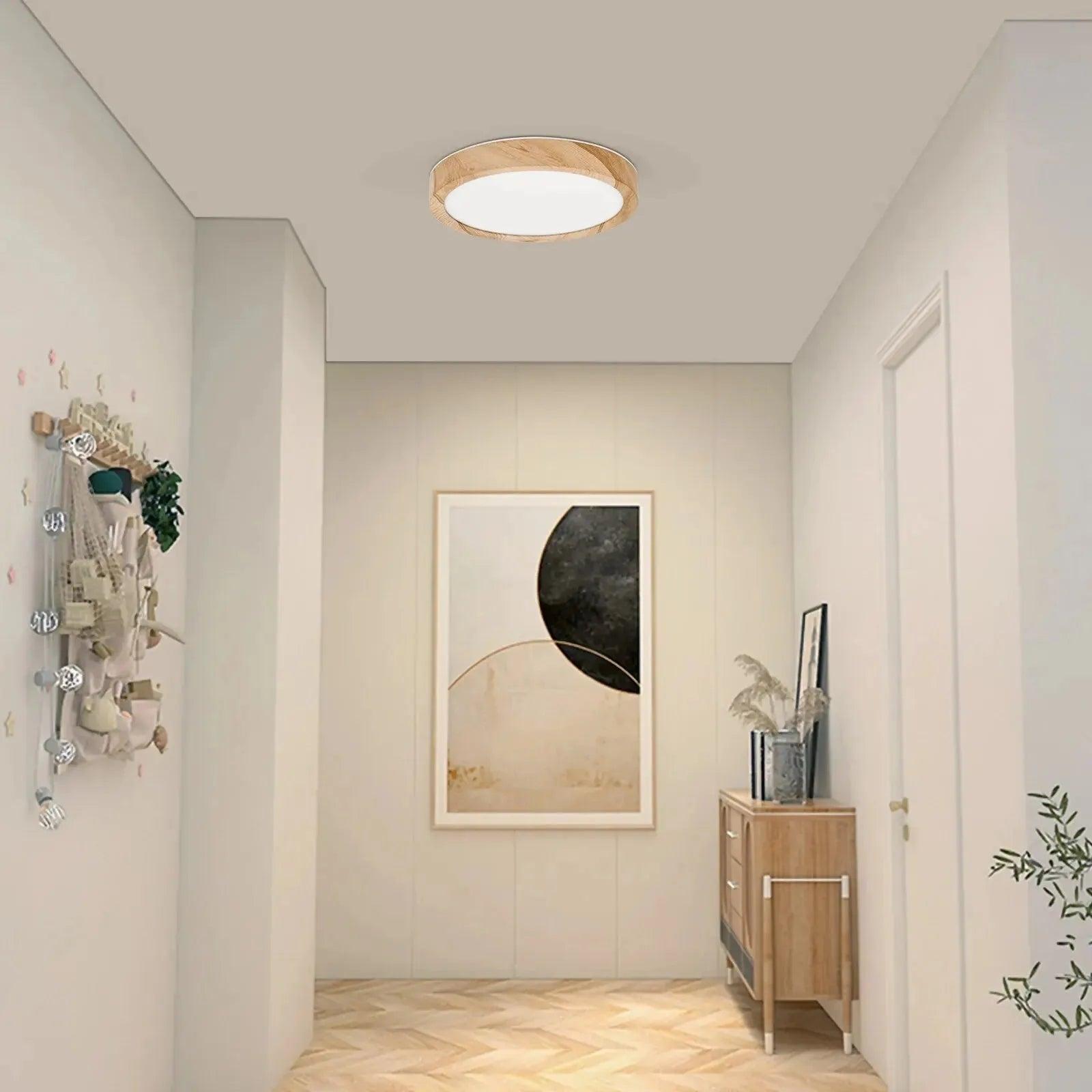 Plafon De Teto Led Sobrepor Estilo Amadeirado - ForhouseS