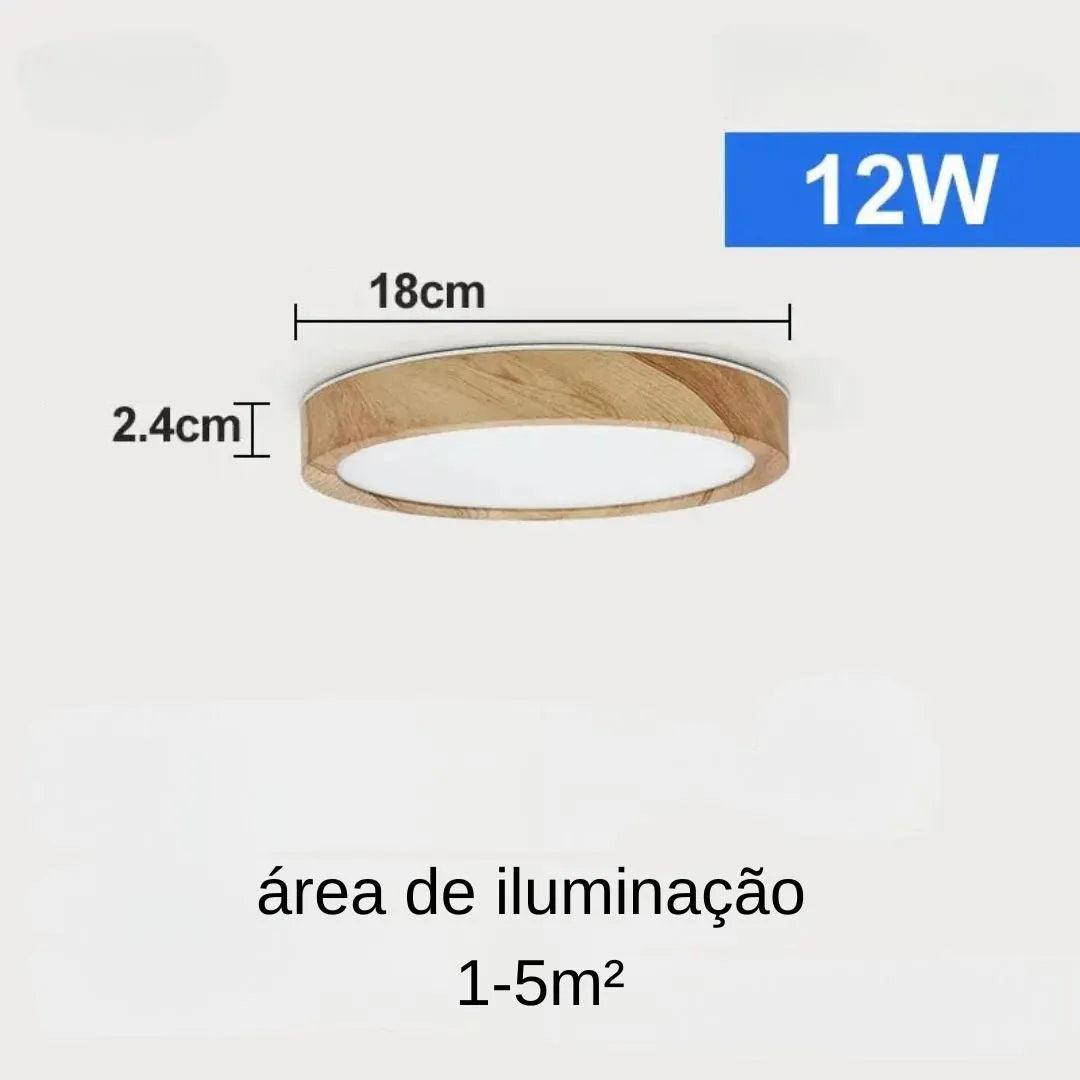 Plafon De Teto Led Sobrepor Estilo Amadeirado - ForhouseS