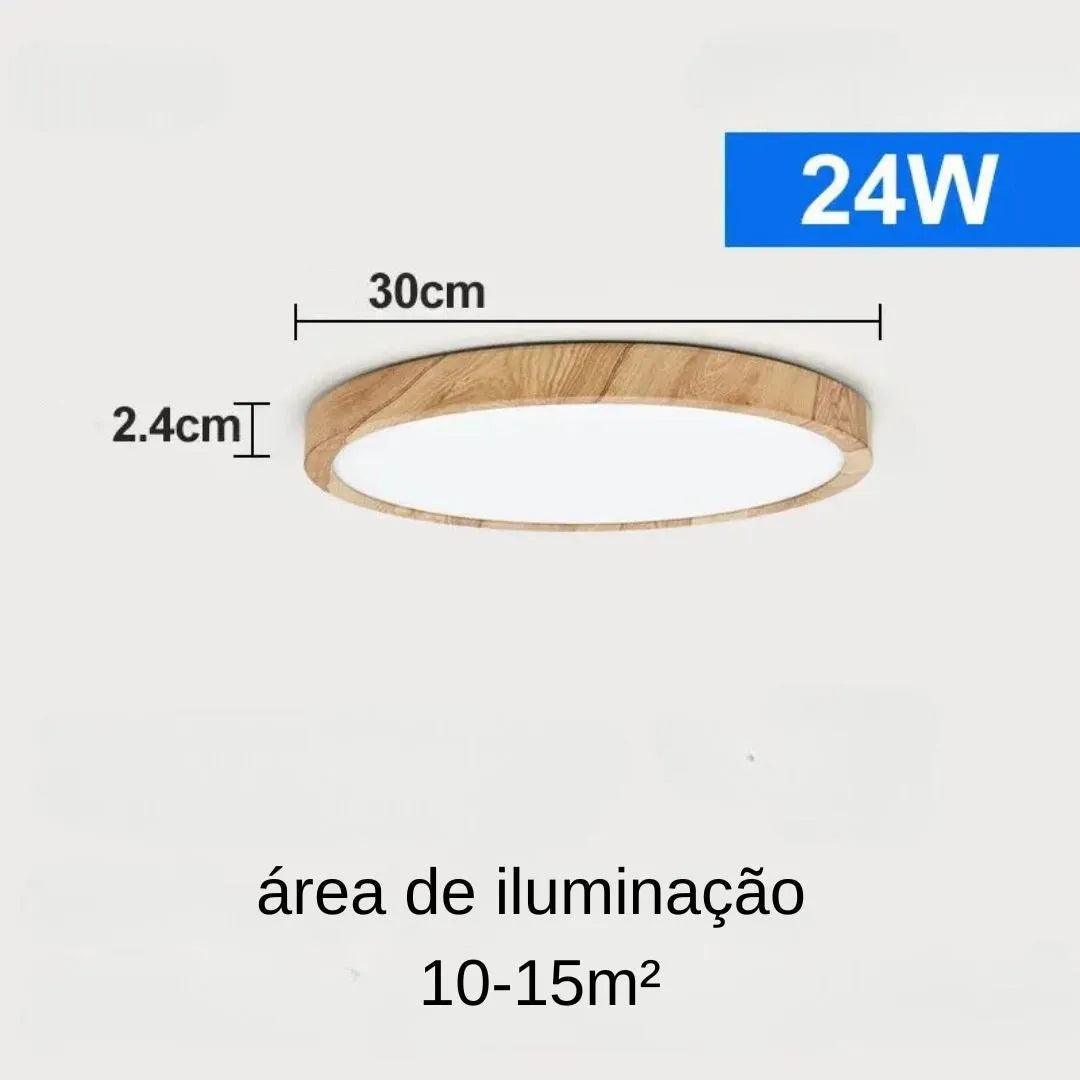 Plafon De Teto Led Sobrepor Estilo Amadeirado - ForhouseS