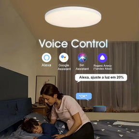 Plafon Led Sobrepor Redondo Smart Home Led Lights WIFI Voice Control Alexa Google Yandex - ForhouseS