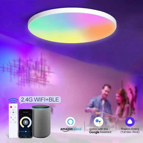 Plafon Led Sobrepor Redondo Smart Home Led Lights WIFI Voice Control Alexa Google Yandex - ForhouseS