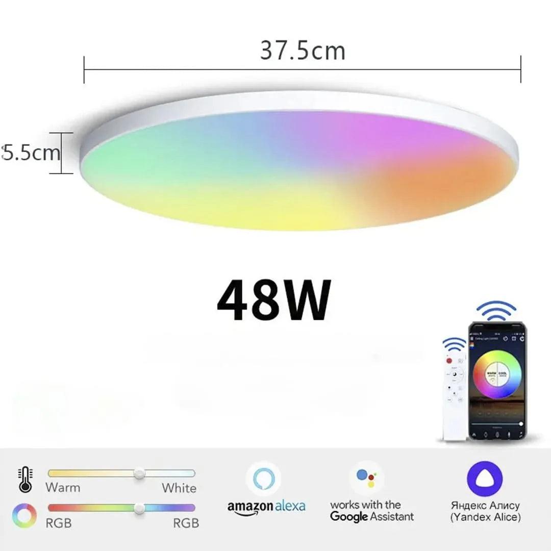 Plafon Led Sobrepor Redondo Smart Home Led Lights WIFI Voice Control Alexa Google Yandex - ForhouseS