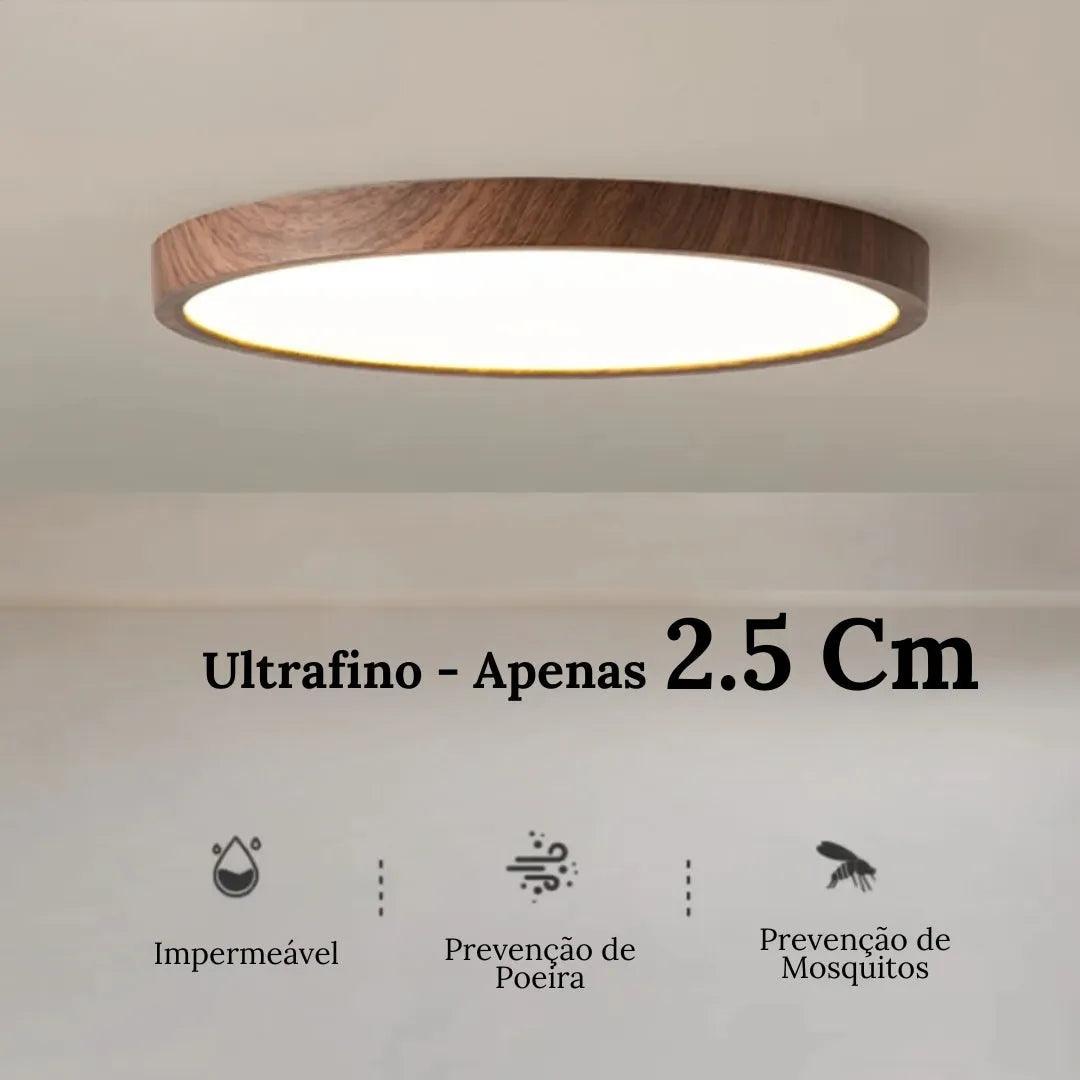 Plafon Led Sobrepor Redondo Wooden - ForhouseS