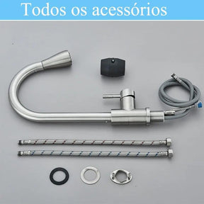 Torneira Monocomando Para Cozinha Níquel Escovado Com Extensor - ForhouseS